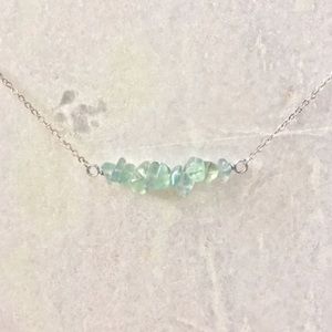 Green Fluorite Bar in Silver
